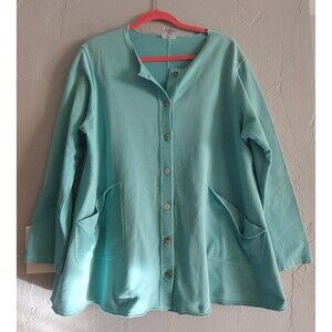 CMC By Color Me Cotton Cardigan  Button Down Women Size XL,Vintage, Made In USA